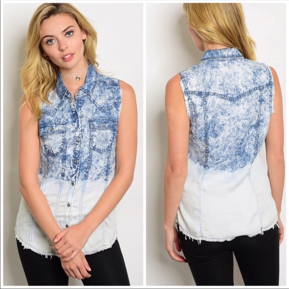 a'gaci Tops - • Frayed acid washed shirt